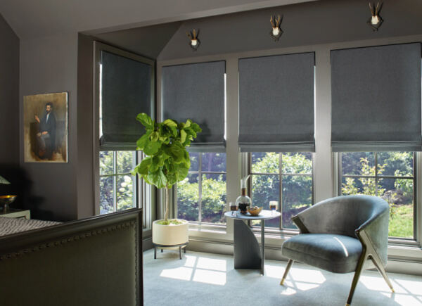 Elegant window with Roman shades